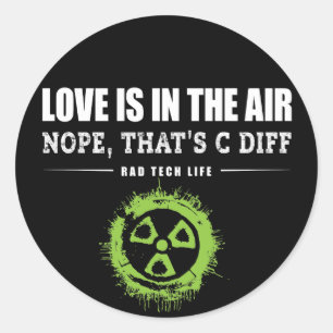 Sticker Rond Radiologie drôle, Nope qui est C Diff