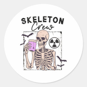 Sticker Rond Radiologie Halloween Xray Tech Skeleton Coffee Cre