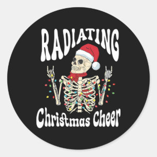 Sticker Rond Radiologie irradiant la joie de Noël Technicien en