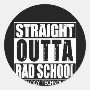 Sticker Rond Radiologie Tech Stright Outta Rad School