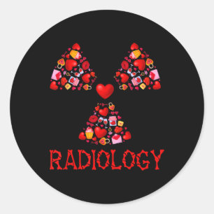 Sticker Rond Radiologie Valentine Coeurs mignon Radiologue Rayo
