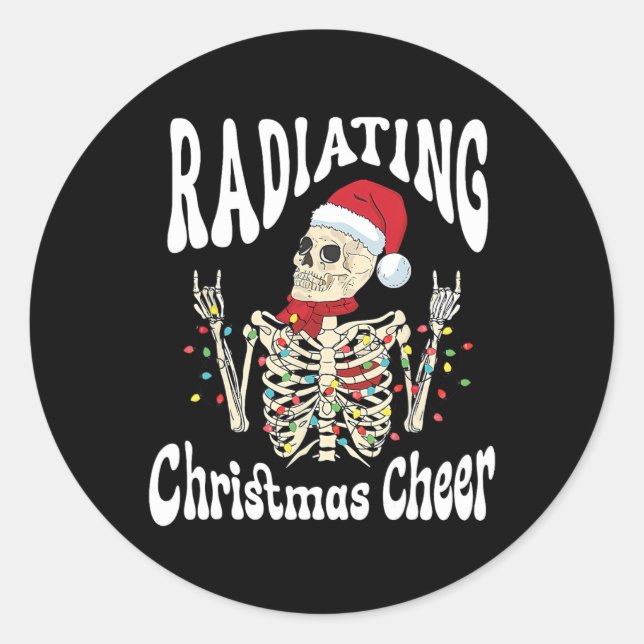 Sticker Rond Radiology Radiating Christmas Cheer X-ray Rad Tech (Devant)
