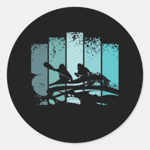 Sticker Rond Rafting Retro