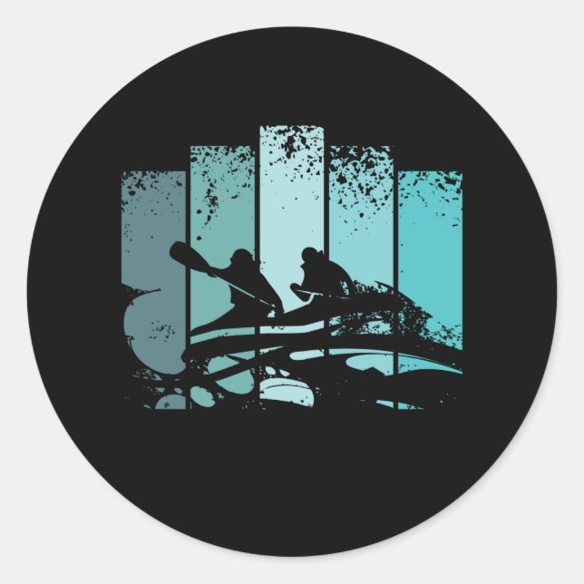 Sticker Rond Rafting Retro (Devant)