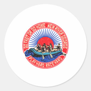 Sticker Rond Rafting Rétro New River George