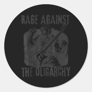 Sticker Rond Rage Contre L'Oligarchie Bernie Sanders Lutte Cont