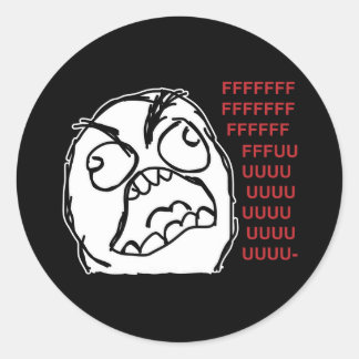 Sticker Rond Rage guy fuuu fuuuu