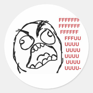 Sticker Rond Rage guy fuuu fuuuu