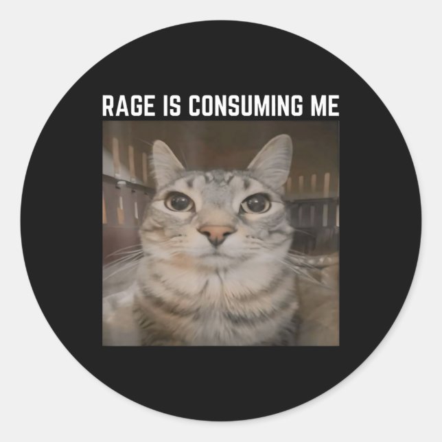 Sticker Rond Rage Me Confère Mème Mat Mat Mème Curieusement Spé (Devant)