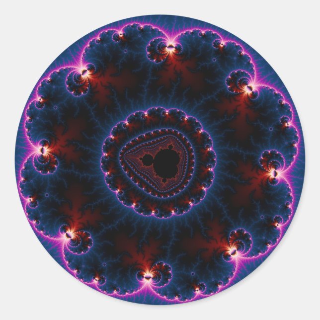 Sticker Rond Rai - Art fractal (Devant)