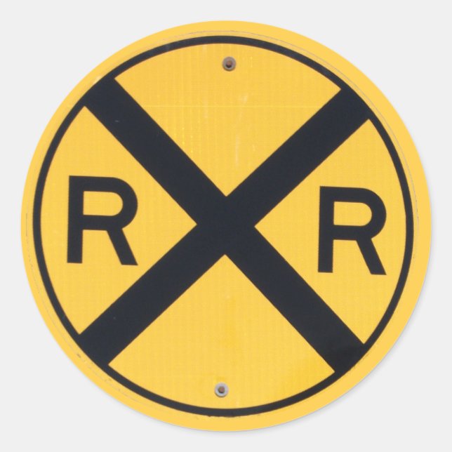 Sticker Rond Railroad Crossing (Devant)