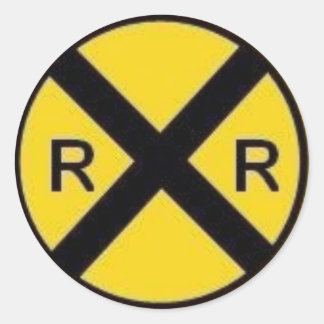 Sticker Rond Railroad Crossing