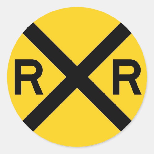 Sticker Rond Railroad Crossing (Devant)