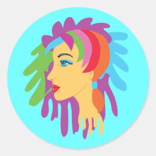 Sticker Rond Rainbow