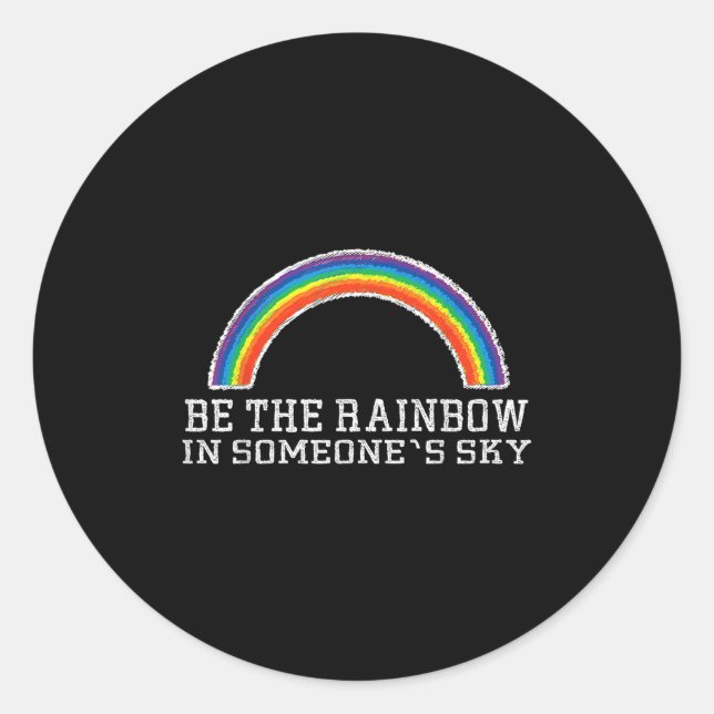 Sticker Rond Rainbow Ally Pride Good Vibe Mental Health Motivat (Devant)