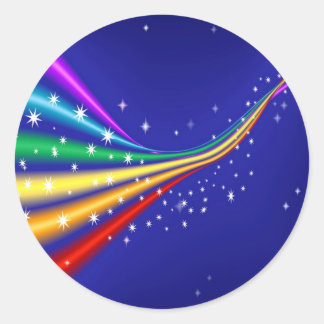 Sticker Rond Rainbow and Stars