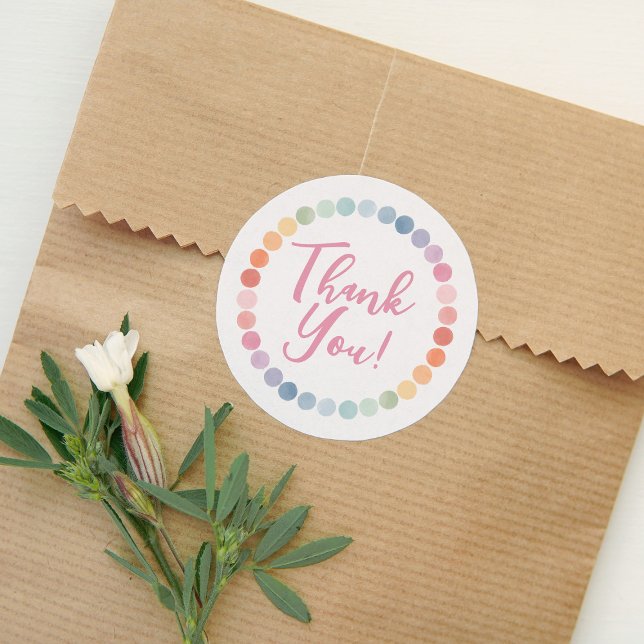 Sticker Rond Rainbow Art Anniversaire Merci (Créateur téléchargé)