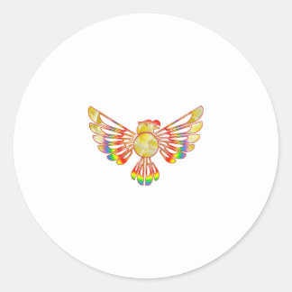 Sticker Rond Rainbow bird