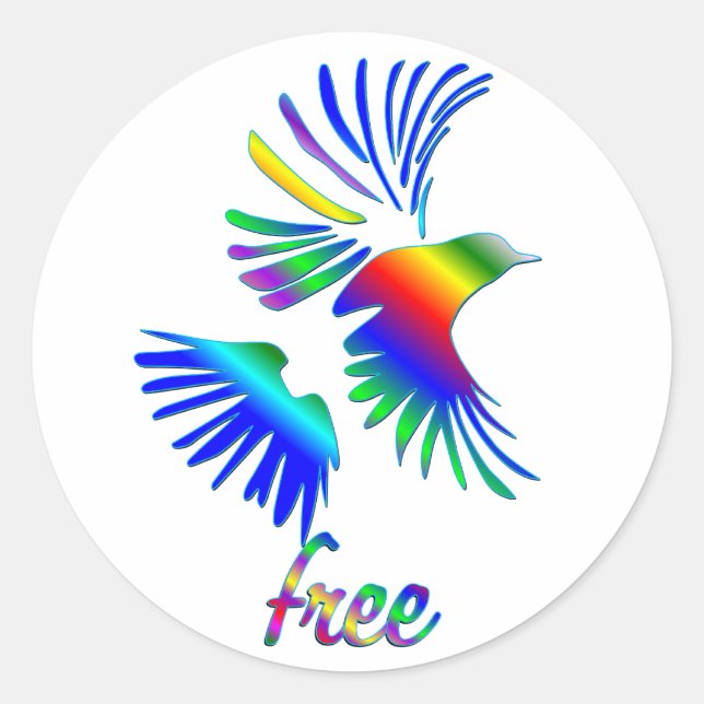 Sticker Rond Rainbow bird (Devant)