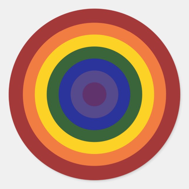 Sticker Rond Rainbow Bullseye LGBT (Devant)