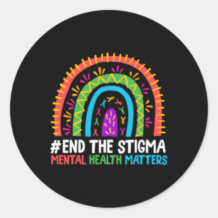 Sticker Rond Rainbow End The Stigma Mental Health Problem Conna