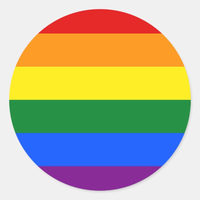 Sticker Rond Rainbow Gay Lesbian Trans Queer LGBTQ Pride drapea (Devant)