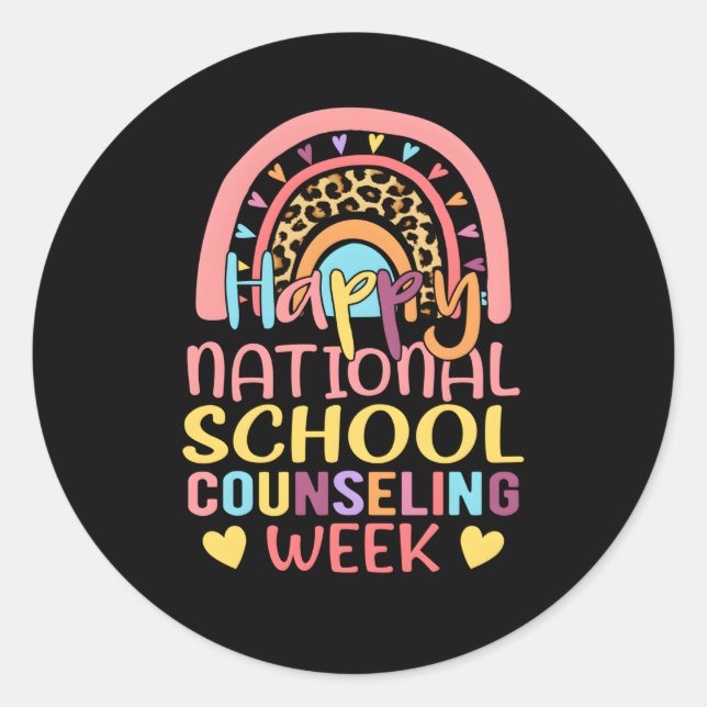 Sticker Rond Rainbow Happy National School CounselWeek Coun (Devant)
