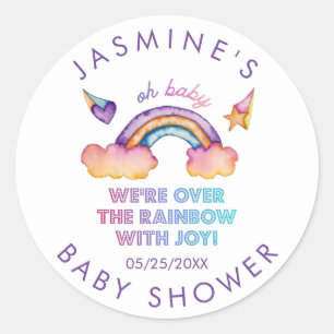 Sticker Rond Rainbow Joy Baby shower Favoriser