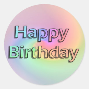 Sticker Rond Rainbow Joyeux anniversaire