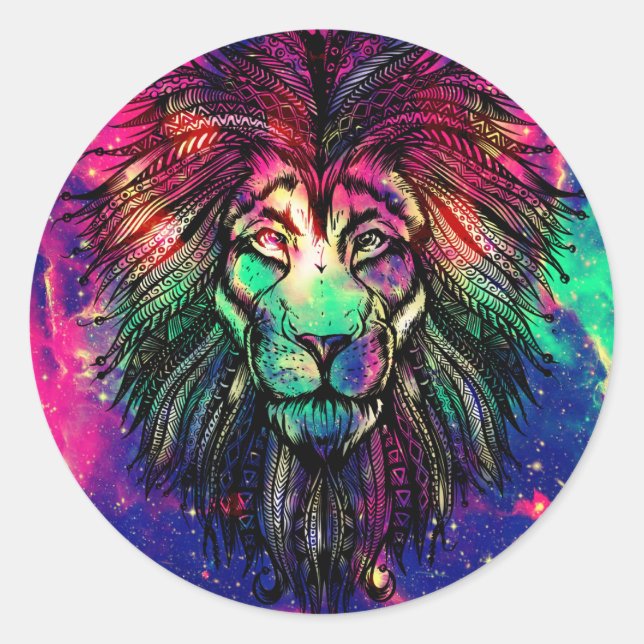 Sticker Rond Rainbow Lion (Devant)