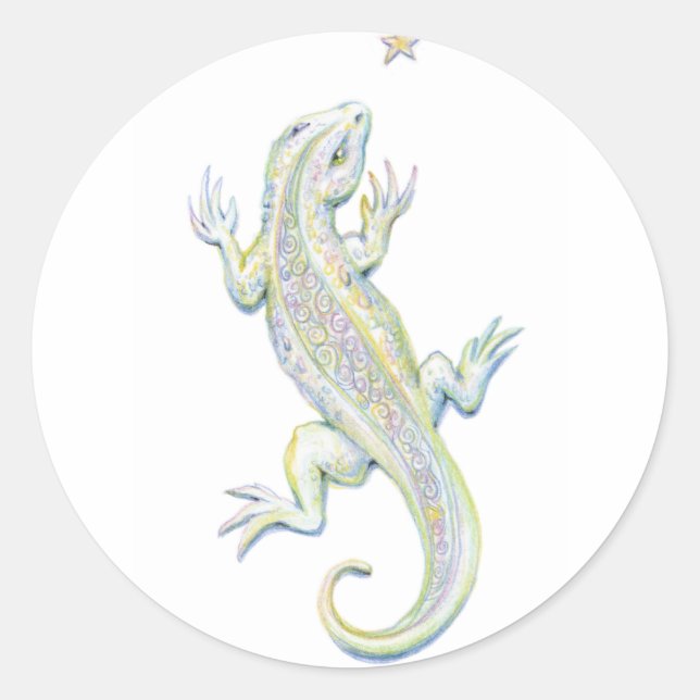 Sticker Rond Rainbow Lizard (Devant)