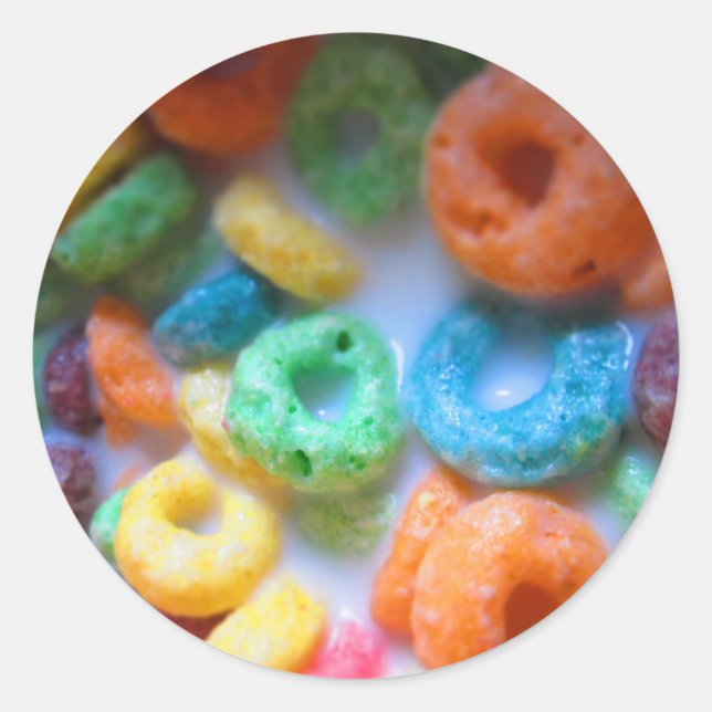 Sticker Rond Rainbow Loops Cereal Pool (Devant)