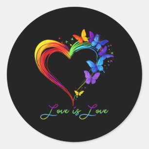 Sticker Rond Rainbow Love Is Love Lgbt Gay Lesbian Pride Butter