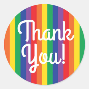 Sticker Rond Rainbow Merci Cute Kid's Birthday