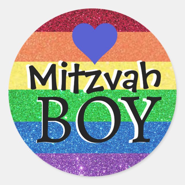 Sticker Rond Rainbow Mitzvah Boy (Devant)