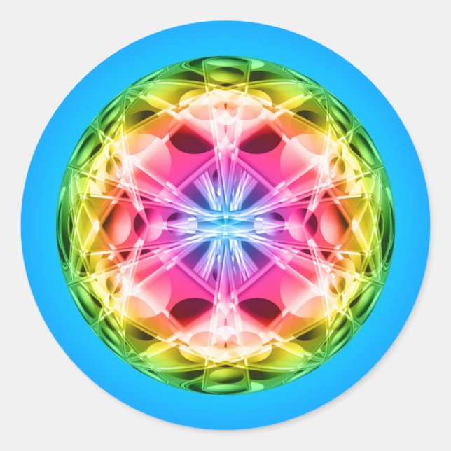 Sticker Rond Rainbow Orb Mandala (Devant)