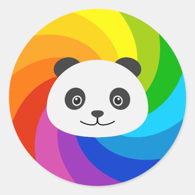 Sticker Rond Rainbow Panda (Devant)