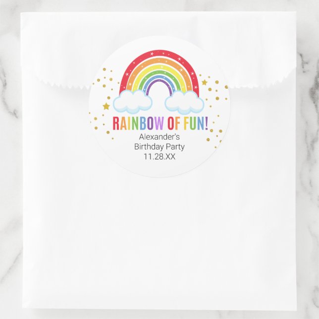 Sticker Rond Rainbow Party (Sac)