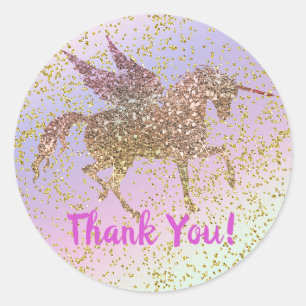 Sticker Rond Rainbow Pastel Gold Parties scintillant Imaginaire