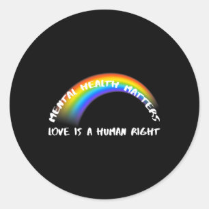 Sticker Rond Rainbow Pride LGBTQ - L'amour est un droit humain