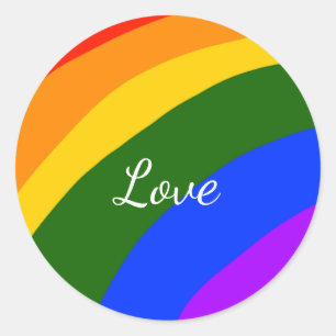 Sticker Rond Rainbow pride mois amour ajouter nom art texte