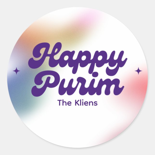 Sticker Rond Rainbow Purim Label (Devant)