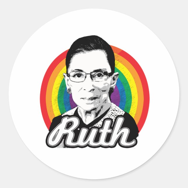 Sticker Rond Rainbow Ruth - Politique LGBT - (Devant)