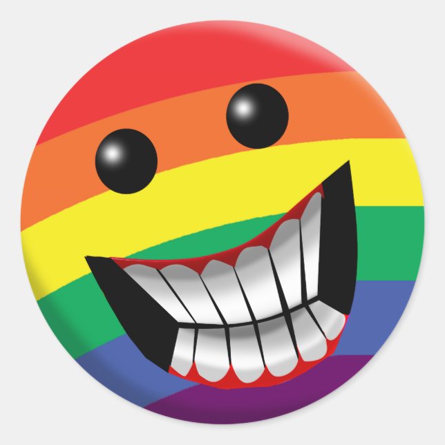 Sticker Rond Rainbow Smile (Devant)