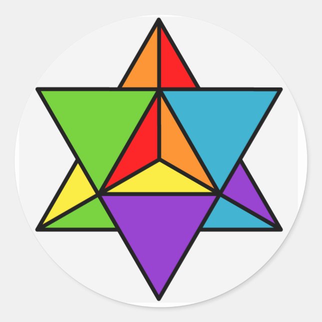 Sticker Rond Rainbow Star Tetrahedron (Devant)