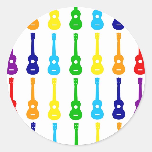 Sticker Rond Rainbow Ukes (Devant)