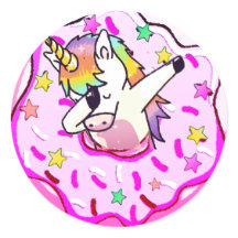 Rainbow Unicorn Dab Dance Pose Rose Iced Donut