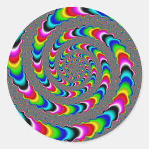 Sticker Rond Rainbow Universe - Fractal Art