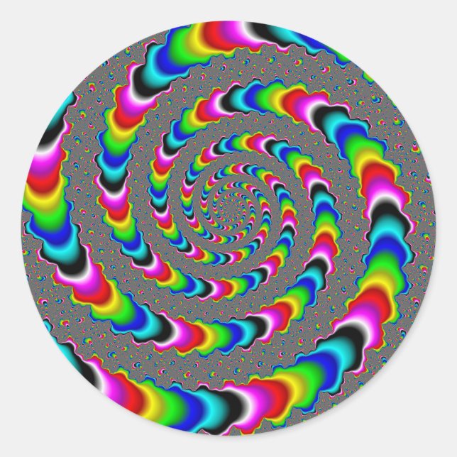 Sticker Rond Rainbow Universe - Fractal Art (Devant)