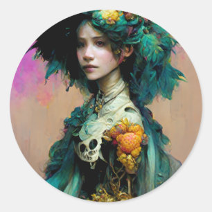 Sticker Rond Rainbow Urchin 2 Imaginaire Sci-Fi